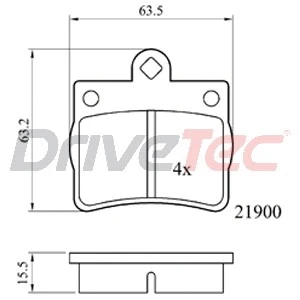 Kit de plaquettes de frein, frein à disque DriveTec DPAD1402