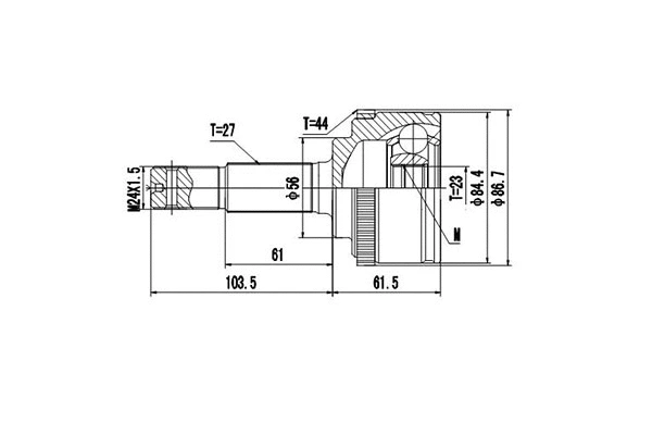 Jeu de joints, arbre de transmission DYNAMATRIX DCV841142