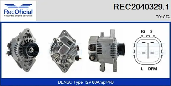 Alternateur RECOFICIAL REC2040329.1
