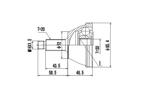 Jeu de joints, arbre de transmission DYNAMATRIX DCV854002