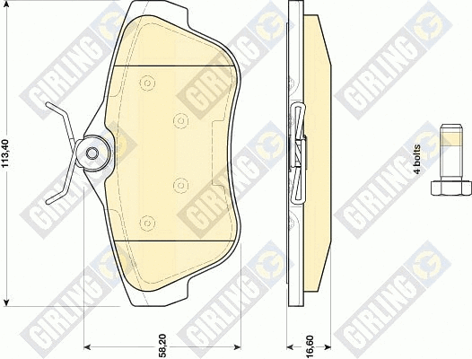 Kit de plaquettes de frein, frein à disque GIRLING 6117401