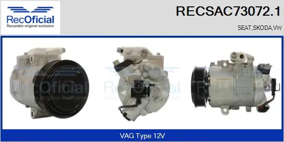 Compresseur, climatisation RECOFICIAL RECSAC73072.1