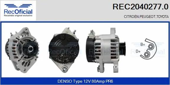 Alternateur RECOFICIAL REC2040277.0