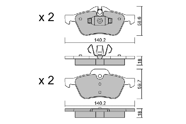 Kit de plaquettes de frein, frein à disque AISIN BPMB-1010