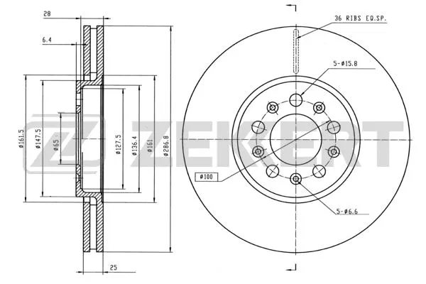 Disque de frein ZEKKERT BS-5030B