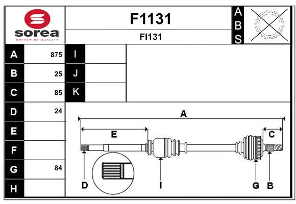 Arbre de transmission SNRA F1131