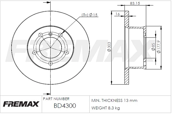 Disque de frein FREMAX BD-4300