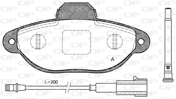 Kit de plaquettes de frein, frein à disque OPEN PARTS BPA0414.21