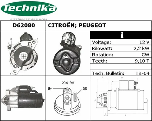 Démarreur Technika D62080