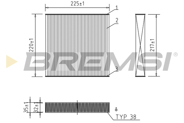 Filtre, air de l'habitacle BREMSI FC0973