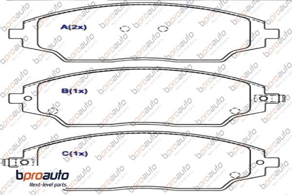 Kit de plaquettes de frein, frein à disque BPROAUTO 1BP30906AA