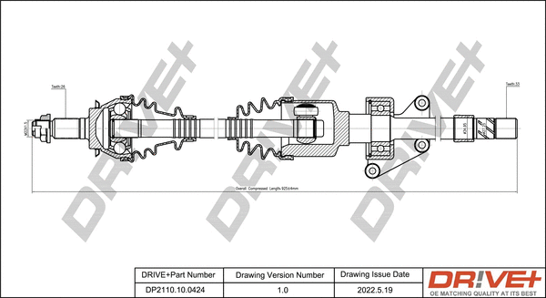 Arbre de transmission Dr!ve+ DP2110.10.0424