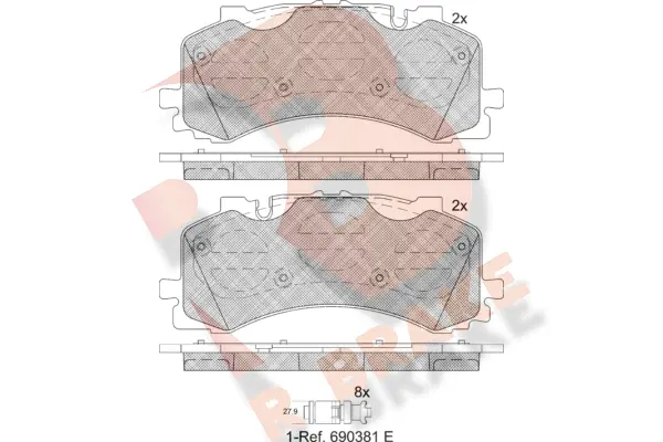 Kit de plaquettes de frein, frein à disque R BRAKE RB2281