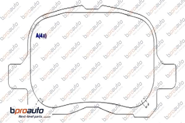 Kit de plaquettes de frein, frein à disque BPROAUTO 1BP30966AA