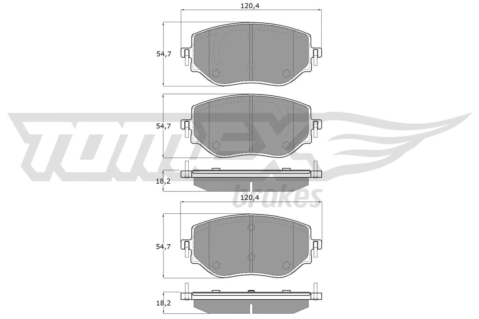 Kit de plaquettes de frein, frein à disque TOMEX Brakes TX 19-76
