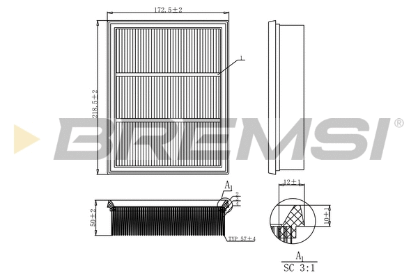 Filtre à air BREMSI FA0527