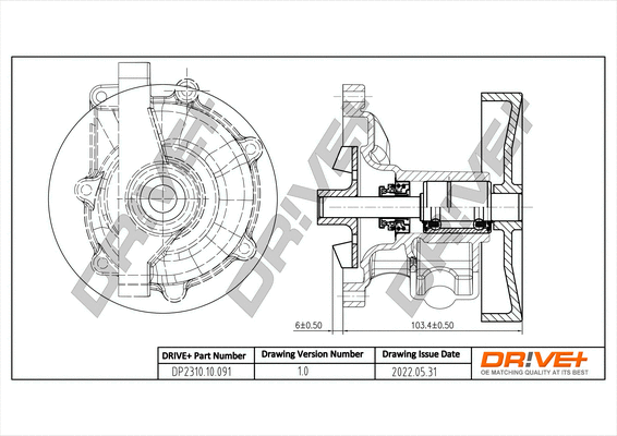 Pompe à eau, refroidissement du moteur Dr!ve+ DP2310.10.091