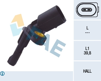 Capteur, vitesse de roue FAE 78101