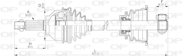 Arbre de transmission OPEN PARTS DRS6191.00