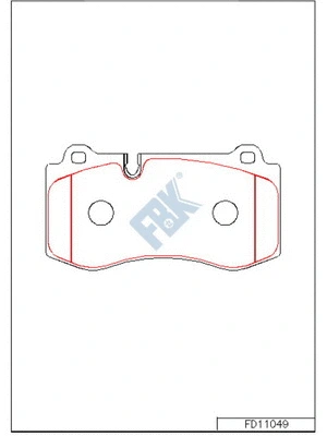 Kit de plaquettes de frein, frein à disque FBK FD11049