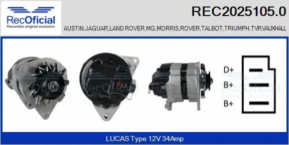Alternateur RECOFICIAL REC2025105.0