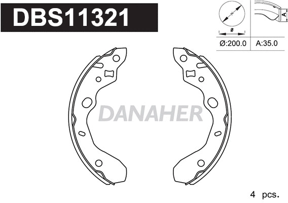 Jeu de mâchoires de frein DANAHER DBS11321