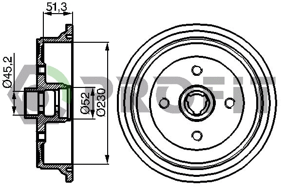 Tambour de frein PROFIT 5020-0002