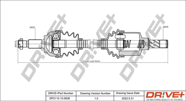 Arbre de transmission Dr!ve+ DP2110.10.0838