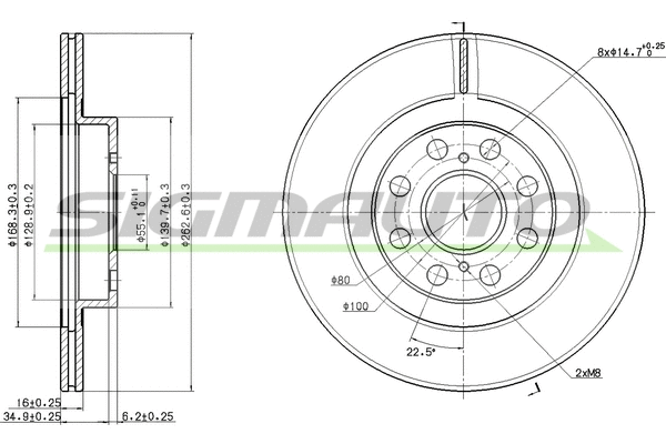 Disque de frein SIGMAUTO DBC658V