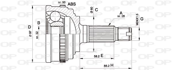 Jeu de joints, arbre de transmission OPEN PARTS CVJ5130.10