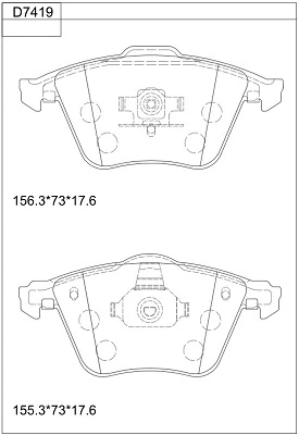 Kit de plaquettes de frein, frein à disque ASIMCO KD7419