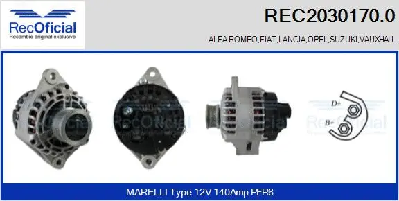 Alternateur RECOFICIAL REC2030170.0