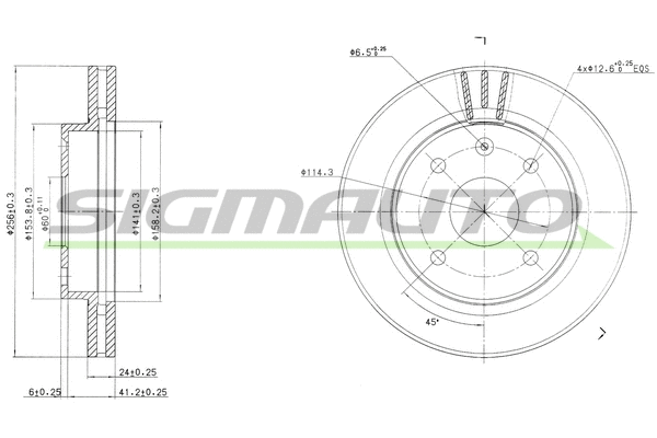 Disque de frein SIGMAUTO DBB257V