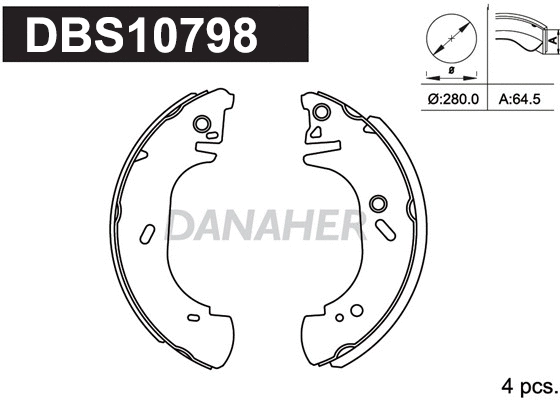 Jeu de mâchoires de frein DANAHER DBS10798