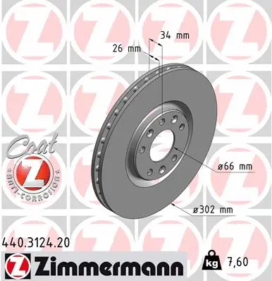 Disque de frein ZIMMERMANN 440.3124.20