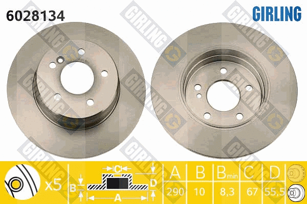 Disque de frein GIRLING 6028134