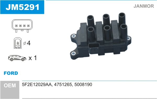 Bobine d'allumage JANMOR JM5291
