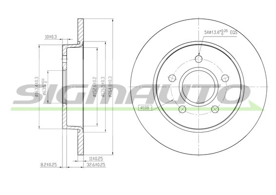 Disque de frein SIGMAUTO DBB226S