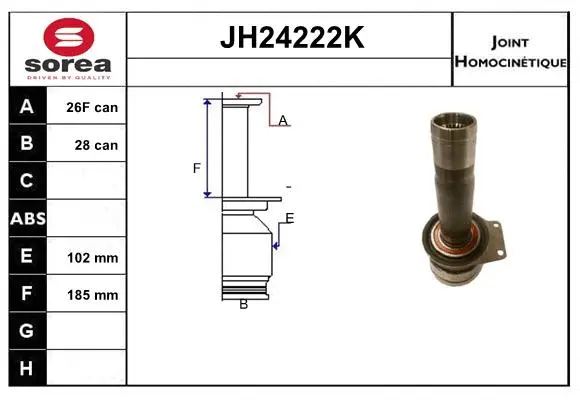 Jeu de joints, arbre de transmission SNRA JH24222K