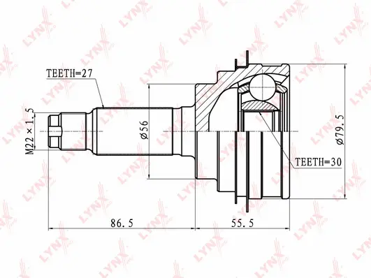 Jeu de joints, arbre de transmission LYNXAUTO CO-7100