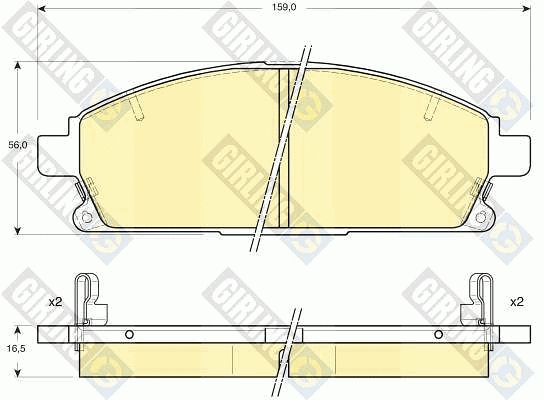 Kit de plaquettes de frein, frein à disque GIRLING 6133129