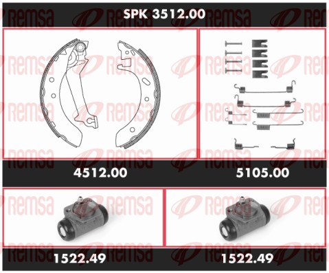 Kit de freins, freins à tambours REMSA SPK 3512.00