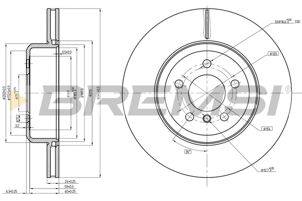 Disque de frein BREMSI CD8480V