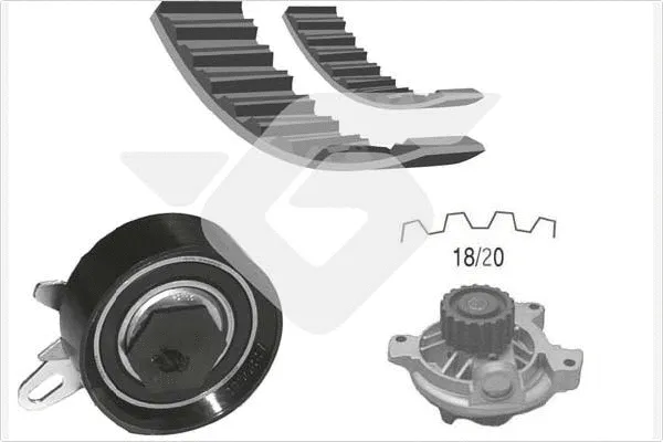 Pompe à eau + kit de courroie crantée HUTCHINSON KH 73WP61