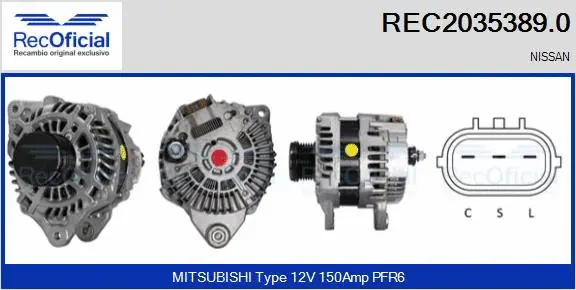 Alternateur RECOFICIAL REC2035389.0