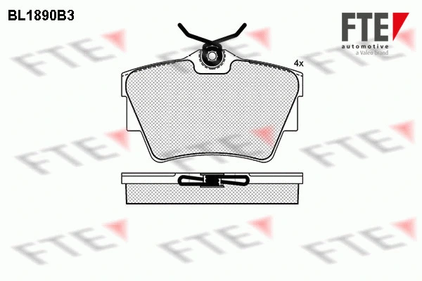 Kit de plaquettes de frein, frein à disque FTE 9010475