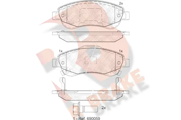 Kit de plaquettes de frein, frein à disque R BRAKE RB1887