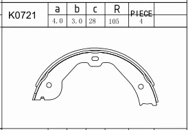 Jeu de mâchoires de frein ASIMCO K0721