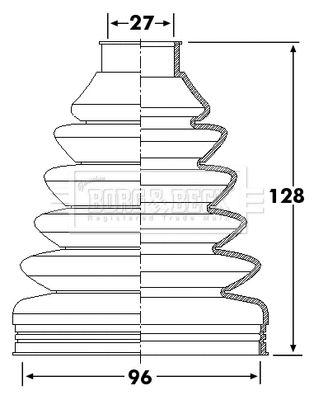 Jeu de joints-soufflets, arbre de commande BORG & BECK BCB6255