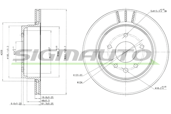 Disque de frein SIGMAUTO DBB004V